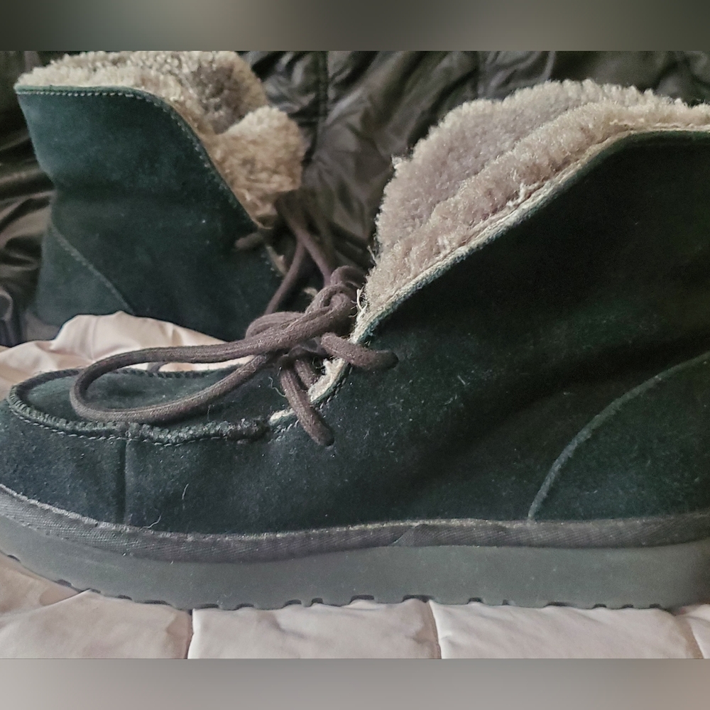 Ugg Diara 8 Black Womens boot shoe cuff able laces sherpa Ankle bootie Winter